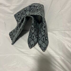 Steve Madden Kimari Snake Print Heeled Boot  Size 7.5